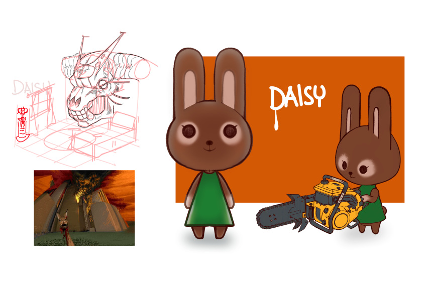 animal_crossing anthro anthrofied bedroom blood bodily_fluids bovid caprine caprine_demon chainsaw city cityscape crossover daisy_(doom) demon doom_(series) doom_eternal female fire hi_res icon_of_sin_(doom) id_software lagomorph leporid mammal microsoft nintendo power_tool rabbit screencap solo tools