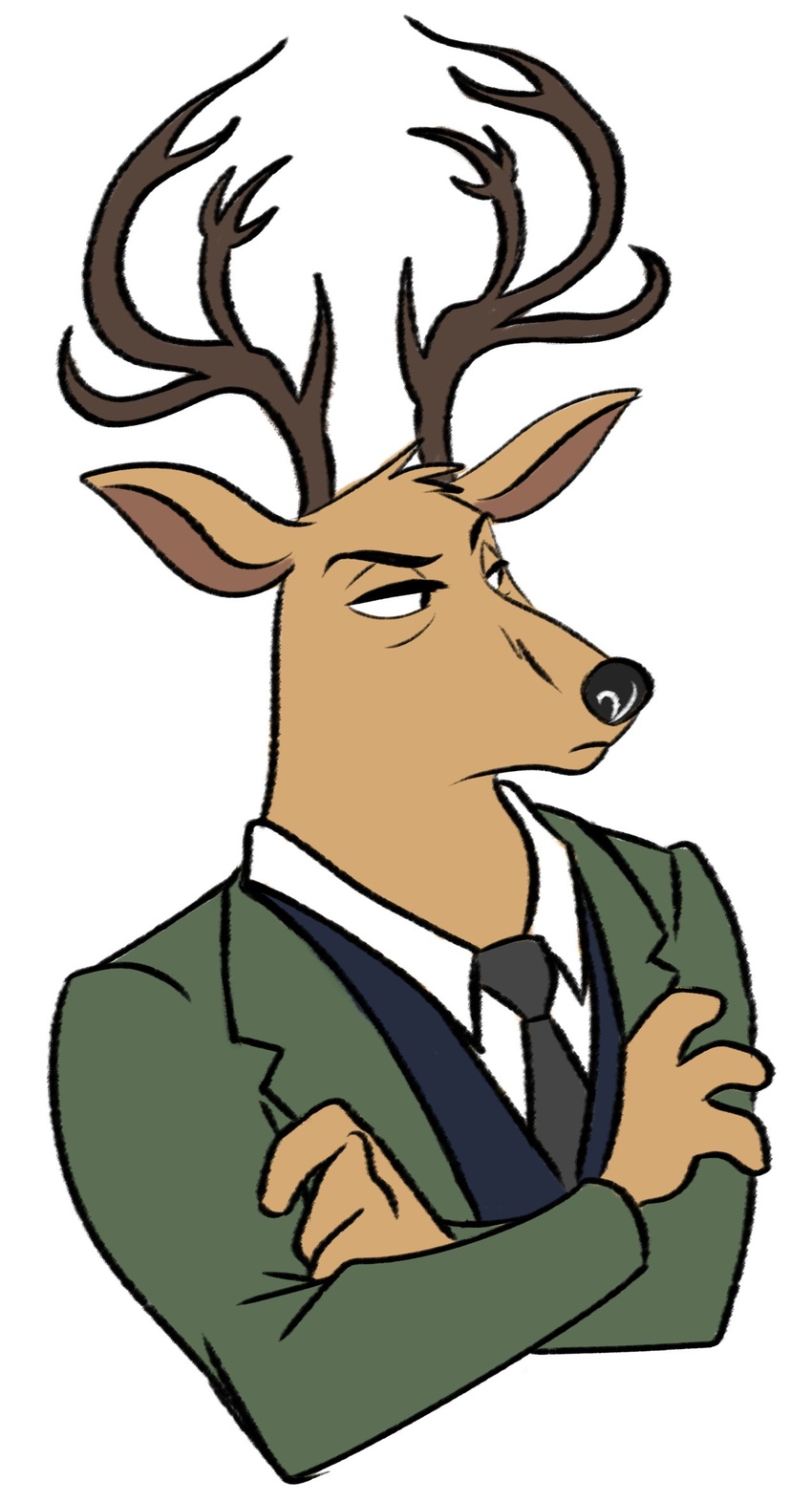 2021 anthro antlers beastars brown_body brown_fur cervine clothing deer edtertainerd fur hi_res horn louis_(beastars) male mammal red_deer solo