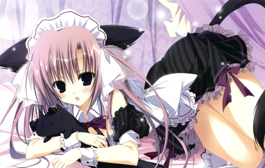 animal_ears catgirl himawari_no_kyoukai_to_nagai_natsuyasumi inugami_kira long_hair maid natsusaki_yomi oerba_yun_fang tail