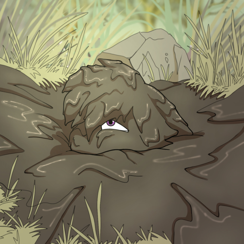 1:1 anthro dirty grass hair hi_res lagomorph leporid male mammal messy mud mud_covered mud_puddle muddy nature nature_background outside partially_submerged perrygoat pink_eyes plant rabbit rock sinking solo wam