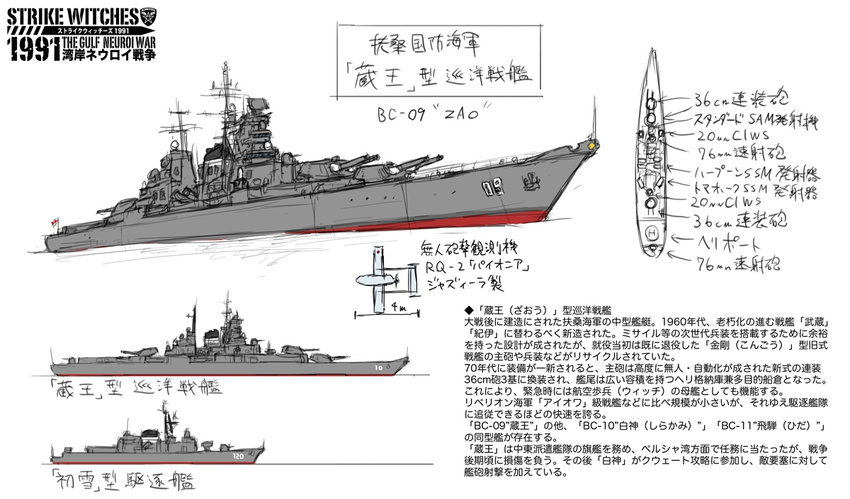 antennae battlecruiser check_translation dakku_(ogitsune) hatsuyuki_(jmsdf) military military_vehicle no_humans original photoshop_(medium) pole ship simple_background strike_witches_1991 translation_request uav warship watercraft white_background world_witches_series