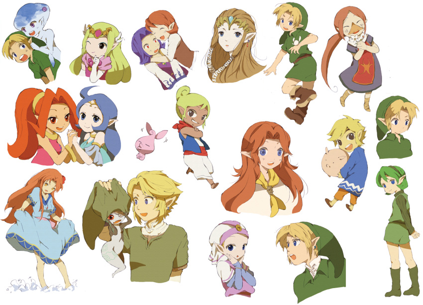 2boys 6+girls anju beak blonde_hair blue_eyes blue_hair boots brown_hair commentary_request din dress earrings fairy gloves green_footwear green_hair grin hat hug jewelry kafei link long_hair malon marin_(zelda) md5_mismatch medli midna monster_girl multiple_boys multiple_girls nayru pig pointy_ears ponytail princess_ruto princess_zelda purple_hair red_eyes red_hair rito saria_(zelda) scarf smile suikadon tetra the_legend_of_zelda the_legend_of_zelda:_link's_awakening the_legend_of_zelda:_majora's_mask the_legend_of_zelda:_ocarina_of_time the_legend_of_zelda:_oracle_of_ages the_legend_of_zelda:_oracle_of_seasons the_legend_of_zelda:_the_wind_waker the_legend_of_zelda:_twilight_princess toon_link toon_zelda young_link young_zelda