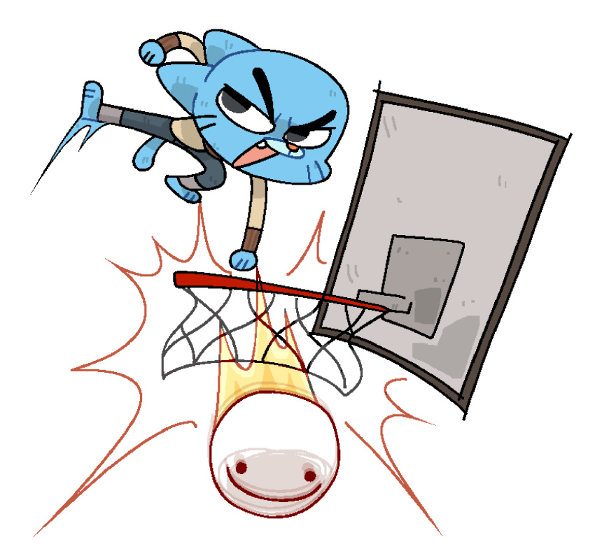 2023 3_fingers 3_toes action_pose anthro barefoot basketball_hoop blue_body blue_ears blue_fur blue_paws blue_tail cartoon_network clothed clothing colored countershade_face countershading digital_drawing_(artwork) digital_media_(artwork) domestic_cat dream_(youtuber) dream_vs_gumball dunked_on duo emanata eyebrows feet felid feline felis fingers fur gumball_watterson hi_res male mammal motion_blur narrowed_eyes open_mouth orange_nose paws pink_mouth pose prick_ears r1de9 red_emanata shaded simple_background simple_shading smile snaggle_tooth sphere_creature tail the_amazing_world_of_gumball toes voice_actor_joke white_background young