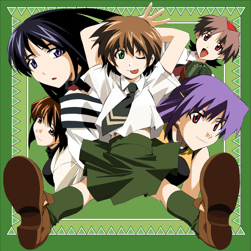 chitose_midori green_green iino_chigusa katakura_shinji kutsuki_futaba kutsuki_wakaba minami_sanae seifuku