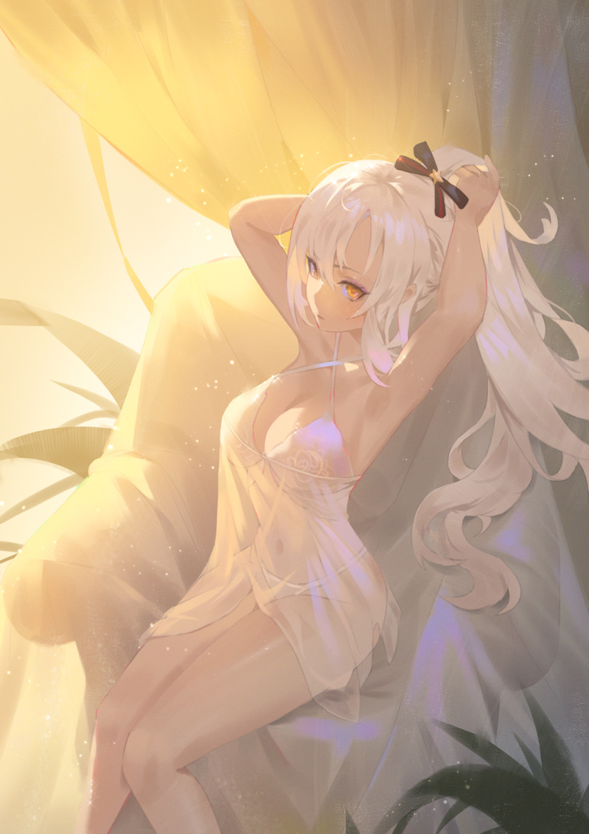 azur_lane bra cirilla cleavage drake_(azur_lane) lingerie pantsu see_through