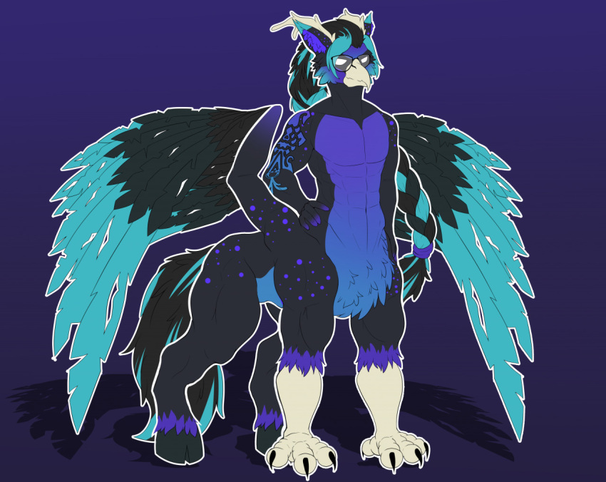 alex_(disambiguation) avian griff gryphon male muscular mythological_avian mythological_creature mythology smile smirk solo taur taurus tenkellyart wings