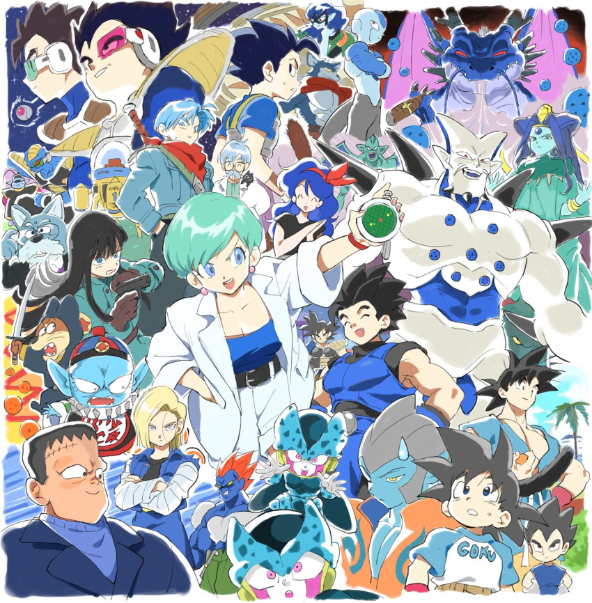 6+boys 6+girls android_13 android_13_(fused) android_18 android_8 animal animal_on_shoulder aqua_hair aqua_skin arm_up armor bardock battlefield beard belt bergamo_(dragon_ball) black_belt black_eyes black_hair black_pants black_shirt black_smoke_shenron blonde_hair blue_bodysuit blue_eyes blue_jacket blue_skin blue_skirt blue_sweater blue_wristband blunt_bangs bodysuit bow bracelet breasts brown_gloves bulma_briefs burter cabba cell_junior character_name chinese_clothes cigar cigarette closed_mouth collarbone color_connection colored_sclera colored_skin commentary_request crossed_arms dark-skinned_male dark_skin denim denim_jacket denim_skirt diadem dot_nose dr._brief_(dragon_ball) dragon dragon_ball dragon_ball_(classic) dragon_ball_(object) dragon_ball_gt dragon_ball_legends dragon_ball_minus dragon_ball_super dragon_ball_super_broly dragon_ball_z dragon_radar earrings eis_shenron expressionless eye_mask facial_hair fangs feline fighting_stance formal frost_(dragon_ball) frown glasses gloves green_legwear green_scarf gun hair_behind_ear hair_strand hairbow hand_in_pocket handgun hands_up hat highres holding holding_sword holding_weapon jacket jewelry katana king_furry korean_commentary lab_coat lado_(rado) light_brown_hair lips looking_afar looking_at_viewer looking_back looking_down lunch_(dragon_ball) lunch_(good)_(dragon_ball) mai_(dragon_ball) medium_hair military military_jacket moustache mouth_hold multiple_boys multiple_girls muscular neckerchief ninja no_eyebrows north_kaiou oceanus_shenron oerba_yun_fang omega_shenron open_mouth orange_hair own_hands_clasped own_hands_together pants parted_lips pectorals pilaf pointy_ears profile protected_link raglan_sleeves red_bow red_lips red_neckerchief red_scarf red_sclera round_teeth saiyan_armor sanka_ku scar scar_on_cheek scar_on_face scarf scouter shallot_(dragon_ball) shirt short_hair short_sleeves shorts shuu_(dragon_ball) sidelocks sideways_glance skirt smile smirk smoke son_goku son_goku_jr. space spacecraft star_(sky) stitched_face stitches straight_hair striped striped_sleeves suit sunglasses sweatdrop sweater sword tama_(dragon_ball) tarble teeth thick_lips time_machine tongue tongue_out triangle_earrings trunks_(dragon_ball) trunks_(future)_(dragon_ball) tsurime tunic two-tone_headwear upper_teeth_only vegeta vegeta_jr. very_short_hair waistcoat wavy_hair weapon whiskers white_jacket white_shorts wristband yellow_sclera zahha_(dragon_ball)