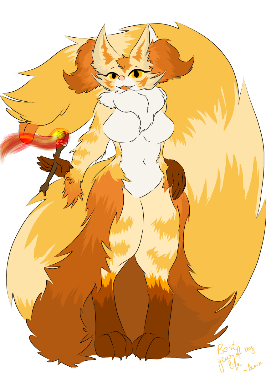 2020 acacia acacia_dune alpha_channel anthro belly big_breasts big_tail breasts chest_tuft delphox digital_media_(artwork) english_text featureless_breasts female fur generation_6_pokemon hi_res huge_breasts huge_tail hyper hyper_tail inner_ear_fluff nintendo nude orange_body orange_fur pokemon pokemon_(species) signature simple_background solo tail tan_body tan_fur text thick_thighs torch transparent_background tuft white_belly