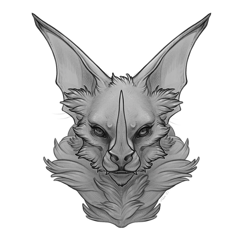 anthro bat bat_ears bat_nose bust_portrait elena_(validheretic) fangs female hi_res leaf-nosed_bat looking_at_viewer mammal microbat neck_tuft portrait solo teeth tertia_decima tuft vampire_bat yangochiropteran