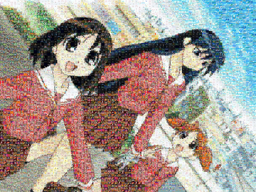 azumanga_daiou kasuga_ayumu mihama_chiyo photomosaic sakaki