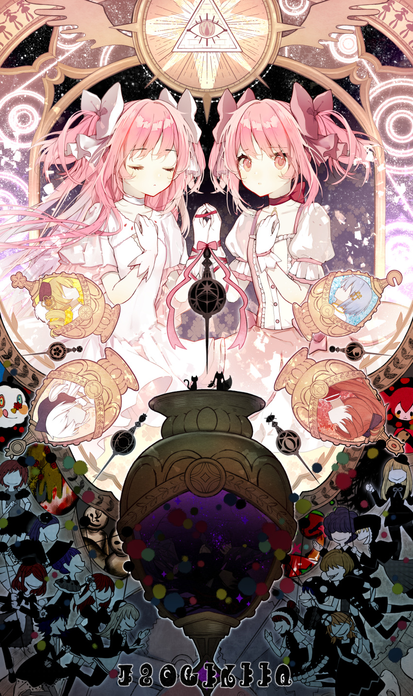 breast_hold dress kakami_(pixiv7616827) kaname_madoka mahou_shoujo_madoka_magica ultimate_madoka