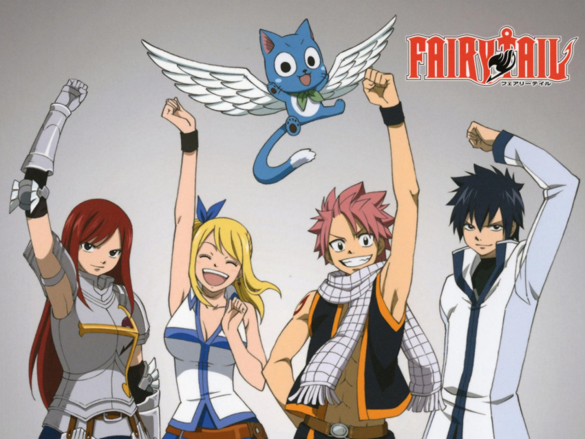 erza_scarlet fairy_tail gray_fullbuster happy_(fairy_tail) lucy_heartfilia natsu_dragneel