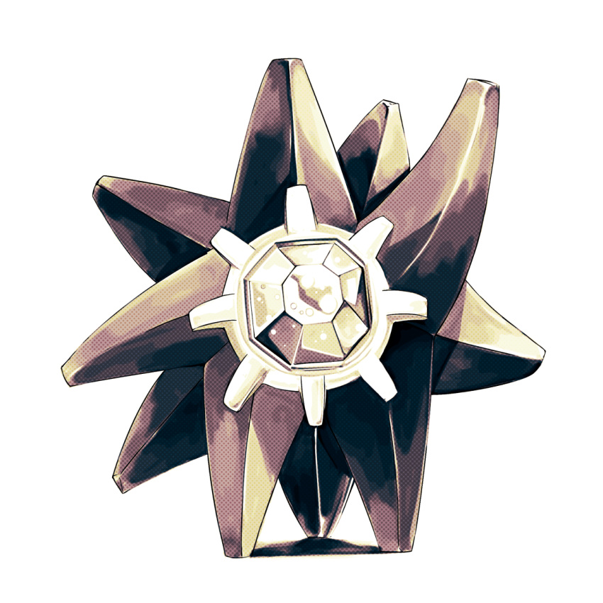 highres imao_kiiru monochrome no_humans pixiv_manga_sample pokemon resized simple_background solo starmie waving