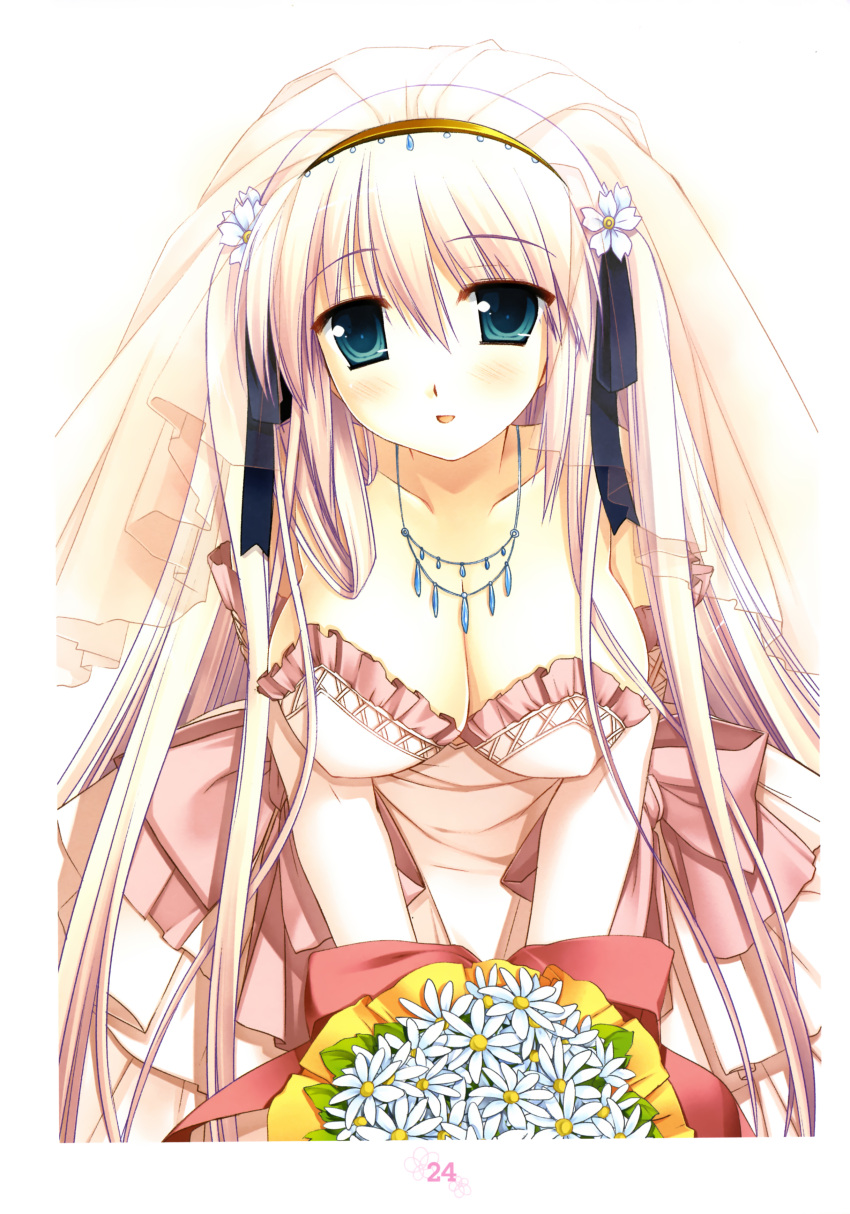 cleavage color_issue dress koibito_doushi_de_suru_koto_zenbu miyasu_risa sonoo_kuu wedding_dress