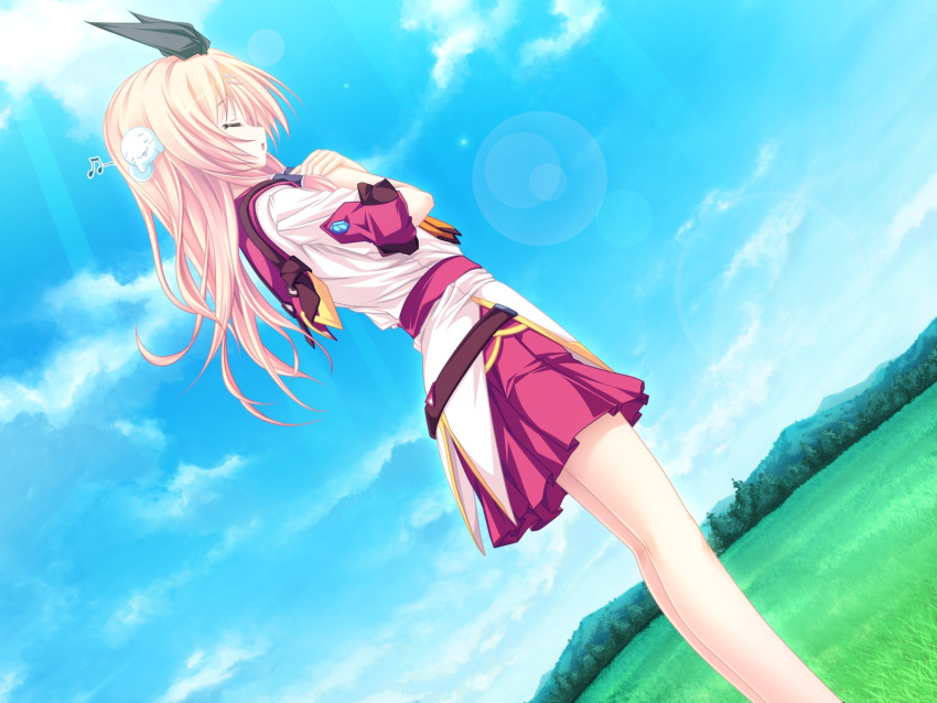 77 amane_ruru game_cg long_hair seifuku sky