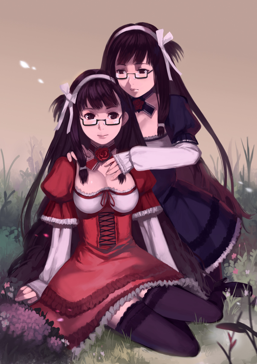 cleavage megane tagme thighhighs yykuaixian