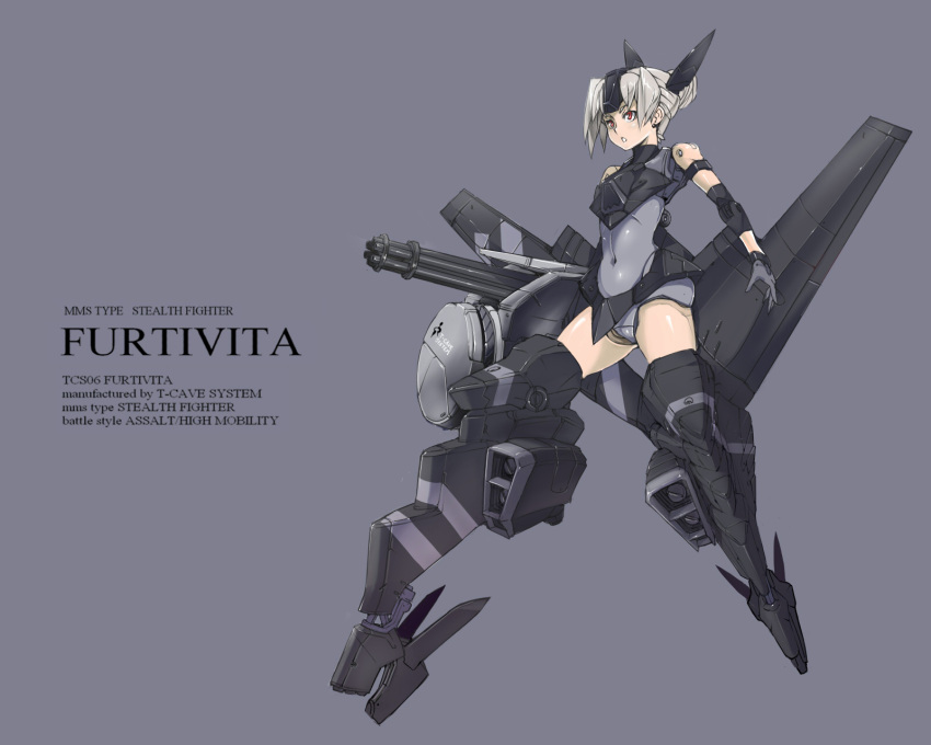 busou_shinki commentary_request doll_joints female highres hitagiri joints mecha_musume original red_eyes robot_ears short_hair silver_hair solo