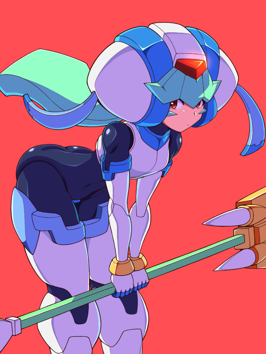 1girls ass bent_over bodysuit mega_man noburockman pandora_(mega_man)