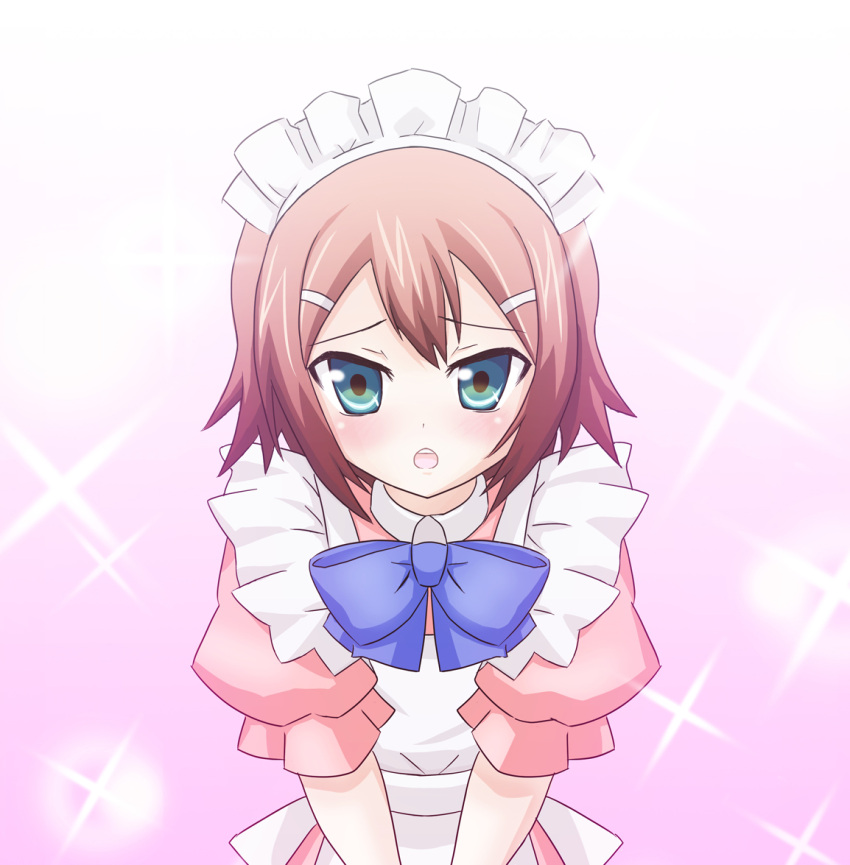 1boy bad_id bad_pixiv_id baka_to_test_to_shoukanjuu blush bow crossdressing fumi_(saber_x23s) kinoshita_hideyoshi maid maid_headdress male_focus male_maid open_mouth otoko_no_ko solo