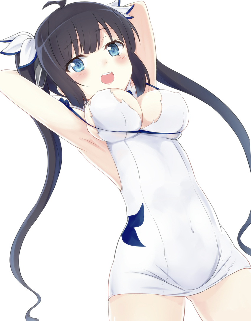 cleavage dress dungeon_ni_deai_wo_motomeru_no_wa_machigatteiru_darou_ka engiyoshi hestia_(dungeon) no_bra