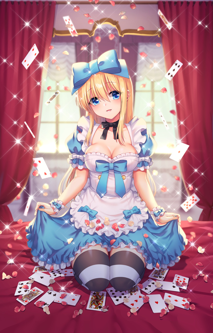 alice alice_in_wonderland cleavage hoshina_meito thighhighs