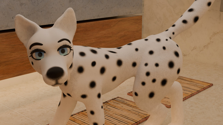 101_dalmatians 3d_(artwork) absurd_res avulous canid canine canis dalmatian digital_media_(artwork) disney domestic_dog female feral fur hi_res looking_at_viewer mammal markings perdita scenery spots thick_thighs white_body wide_hips