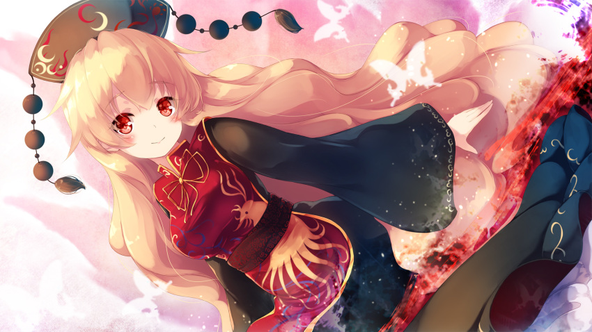 blonde_hair blush gengetsu_chihiro hat junko long_hair red_eyes touhou