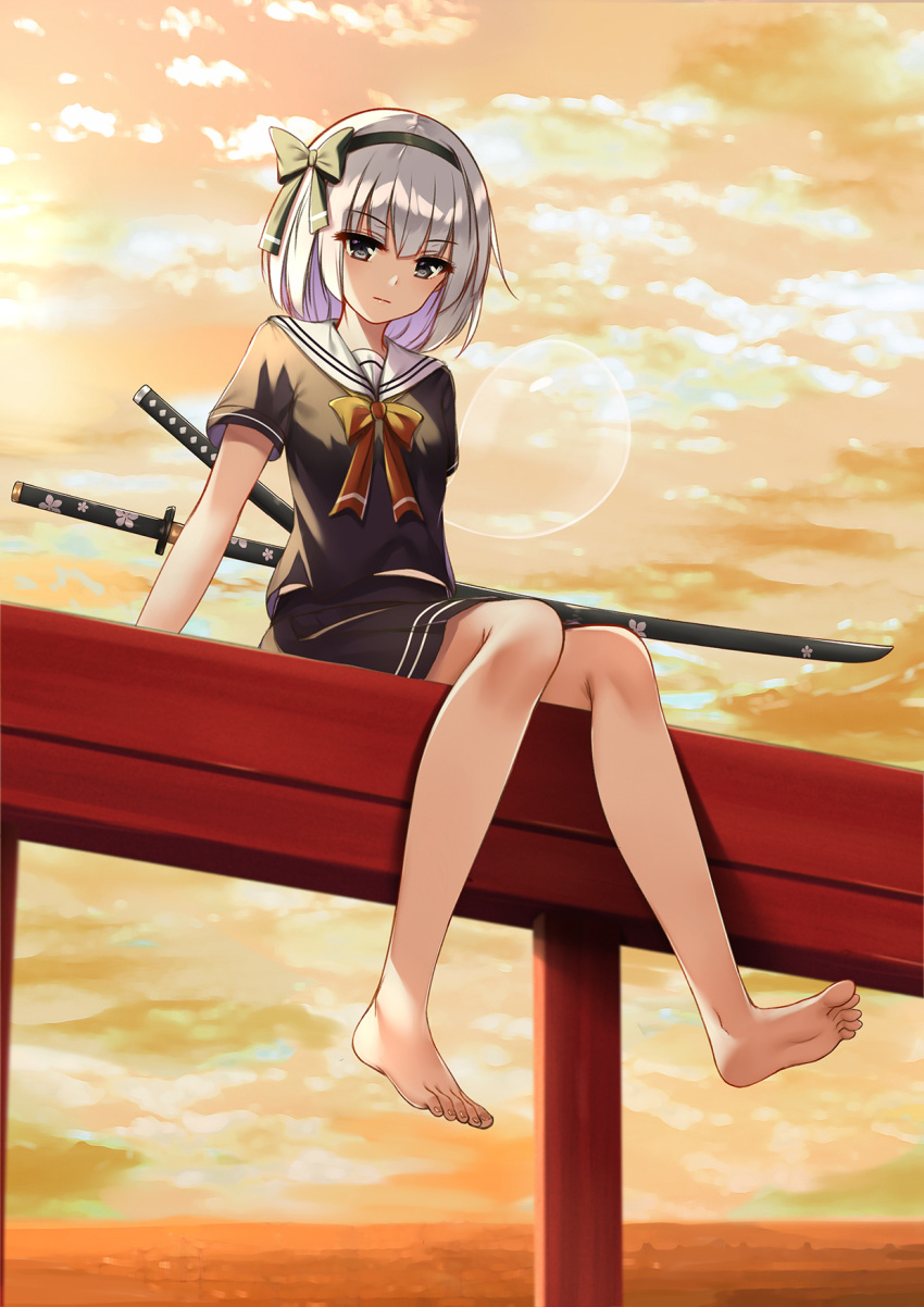 flan_(seeyouflan) konpaku_youmu seifuku sword touhou