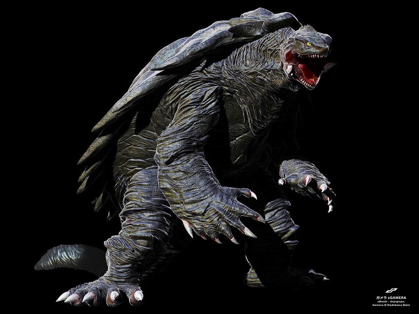 dopepope gamera gamera_(series) giant_monster kaijuu monster roaring turtle tusks