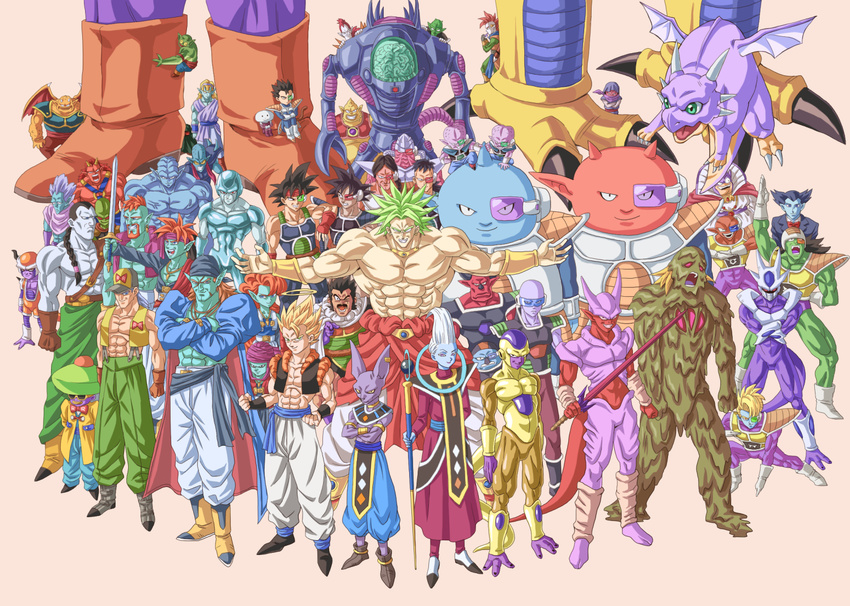 2girls 6+boys abo_(dragon_ball) abs amond android android_13 android_14 android_15 angila arm_behind_back arm_on_another's_shoulder armor baggy_pants bald bandana bardock bare_pectorals beard beerus bidoo bio_broly black_hair blue_skin bojack boots bow bowtie braid brain broly_(dragon_ball_z) brown_gloves buujin cacao_(dragon_ball) character_request chilled clenched_hand clenched_hands colored_sclera colored_skin commentary_request cooler_(dragon_ball) crossed_arms daiz_(dragon_ball) doore dorodabo dr._wheelo dragon dragon_ball dragon_ball_(classic) dragon_ball_z dragon_wings earrings ebifurya_(dragon_ball) everyone evil_grin evil_smile facial_hair fifth_form_(dragon_ball) frieza frown garlic_jr. giant ginger_(dragon_ball) gloves gogeta gokua golden_frieza green_eyes grey_skin grin gure_(dragon_ball) halo head_out_of_frame headband helmet hiding hirudegarn horns icarus_(dragon_ball) janemba jewelry kado_(dragon_ball) king_gurumes kishime lakasei legendary_super_saiyan long_hair lucifer_(dragon_ball) medamatcha meta-cooler metamoran_vest misokatsun mohawk monkey_tail monster moustache multiple_boys multiple_girls muscular necklace neiz nicky_(dragon_ball) no_pupils one_eye_closed open_mouth orange_footwear outstretched_arms pants paragus_(dragon_ball_z) pectorals pendant pointy_ears pose purple_skin rasin red_hair red_skin robot saiyan_armor salza sansho_(dragon_ball) scar scar_across_eye scar_on_face scouter shisami single_braid sitting slug_(dragon_ball) smile sorbet_(dragon_ball) spiked_hair spikes spread_arms staff super_saiyan super_saiyan_1 sword tagoma tail tall_hair tapion tarble topless_male toriyama_akira_(style) tullece turban tuxedo vest weapon whis white_hair white_skin wings wristband yellow_eyes yellow_sclera yosui zangya zeeun