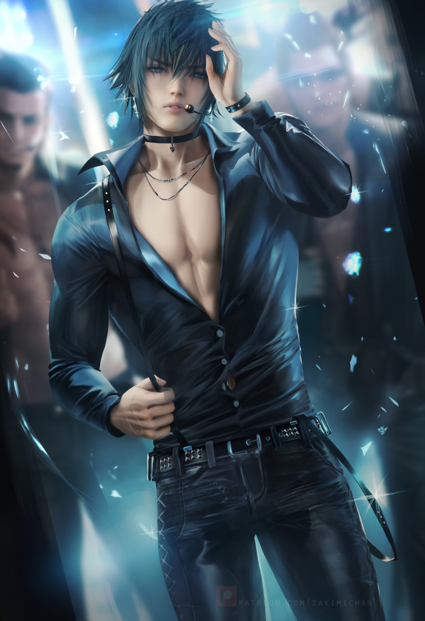 final_fantasy_xv gladiolus_amicitia ignis_scientia male noctis_lucis_caelum official_watermark sakimichan