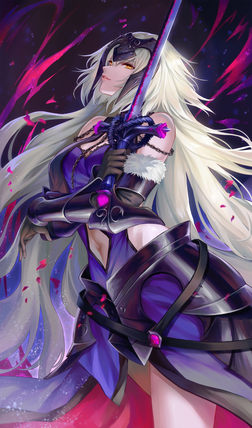 armor cleavage fate/grand_order jeanne_d'arc jeanne_d'arc_(alter)_(fate) pengnangehao sword