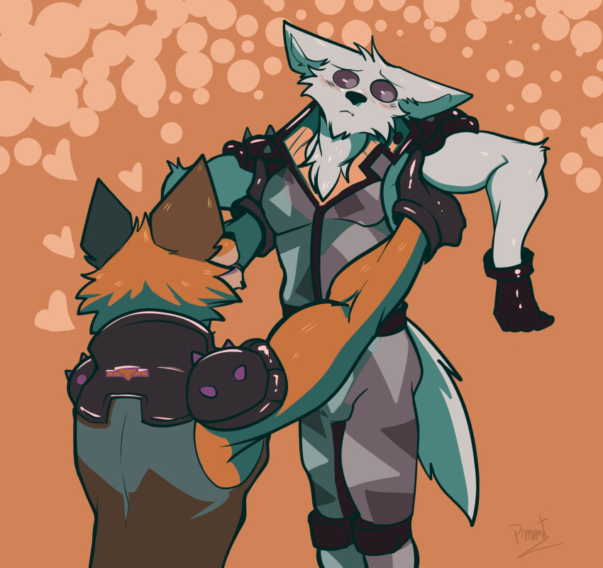 anthro arctic_fox brother_(lore) brothers_(lore) brown_body brown_fur canid canine canis clothed clothing duo duo_focus epic_games fanfic fanfiction fennix_(fortnite) fortnite fox fur gloves group handwear hi_res looking_at_another male mammal multicolored_body multicolored_fur muscular muscular_anthro muscular_male orange_body orange_fur pinumontbalou rear_view red_fox sibling_(lore) spikes story story_in_description tail true_fox volpez_(fortnite) white_body white_fur