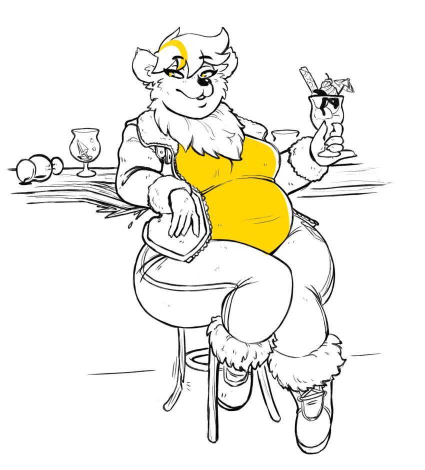 anthro bear female hi_res mammal overweight overweight_anthro overweight_female polar_bear siebedraws solo ursine