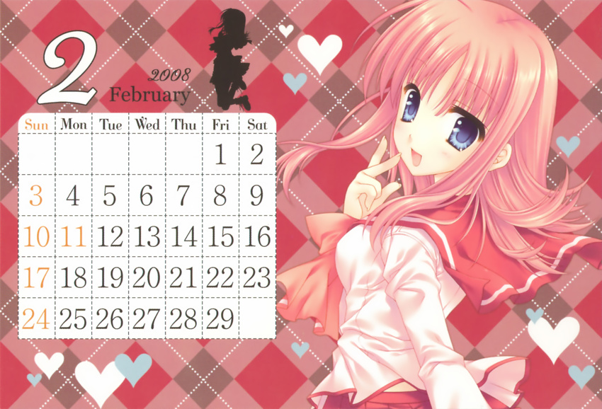 calendar kouno_harumi seifuku tatekawa_mako to_heart to_heart_2