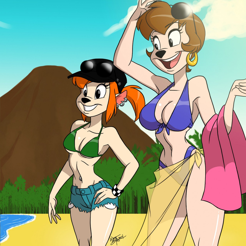 1:1 2014 adolescent aeolus06 age_difference aged_up anthro beach big_breasts bikini breasts canid canine canis cleavage clothed clothing cloud daughter_(lore) detailed_background disney domestic_dog duo female goof_troop hi_res mammal mature_anthro mature_female mother_(lore) mother_and_child_(lore) mother_and_daughter_(lore) outside parent_(lore) parent_and_child_(lore) parent_and_daughter_(lore) peg_pete pistol_pete seaside sky smile swimwear young young_anthro young_female younger_female