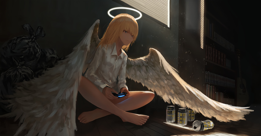 angel dark drink halo kagumanikusu original waifu2x wings