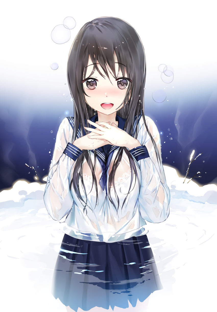 akiru see_through seifuku tagme wet_clothes