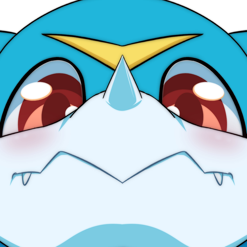 1:1 anthro bandai_namco blue_body blush close-up digimon digimon_(species) hi_res horn icon looking_at_viewer male red_eyes shoru smile solo veemon