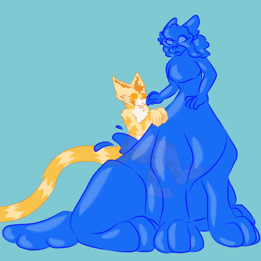 1:1 acacia acacia_dune anthro big_breasts blue_goo bluemette breasts canid canid_taur canine canine_taur canis dog_taur domestic_dog duo felid feline felis female fur goo_creature hair hi_res mammal mammal_taur nude orange_body orange_fur sand_cat simple_background slime stuck stuck_together tan_body tan_fur taur translucent translucent_body