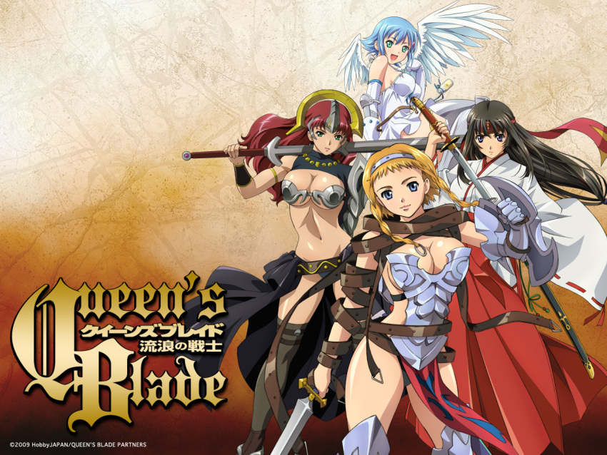 claudette cleavage nanael queen's_blade reina rin_sin tomoe wallpaper