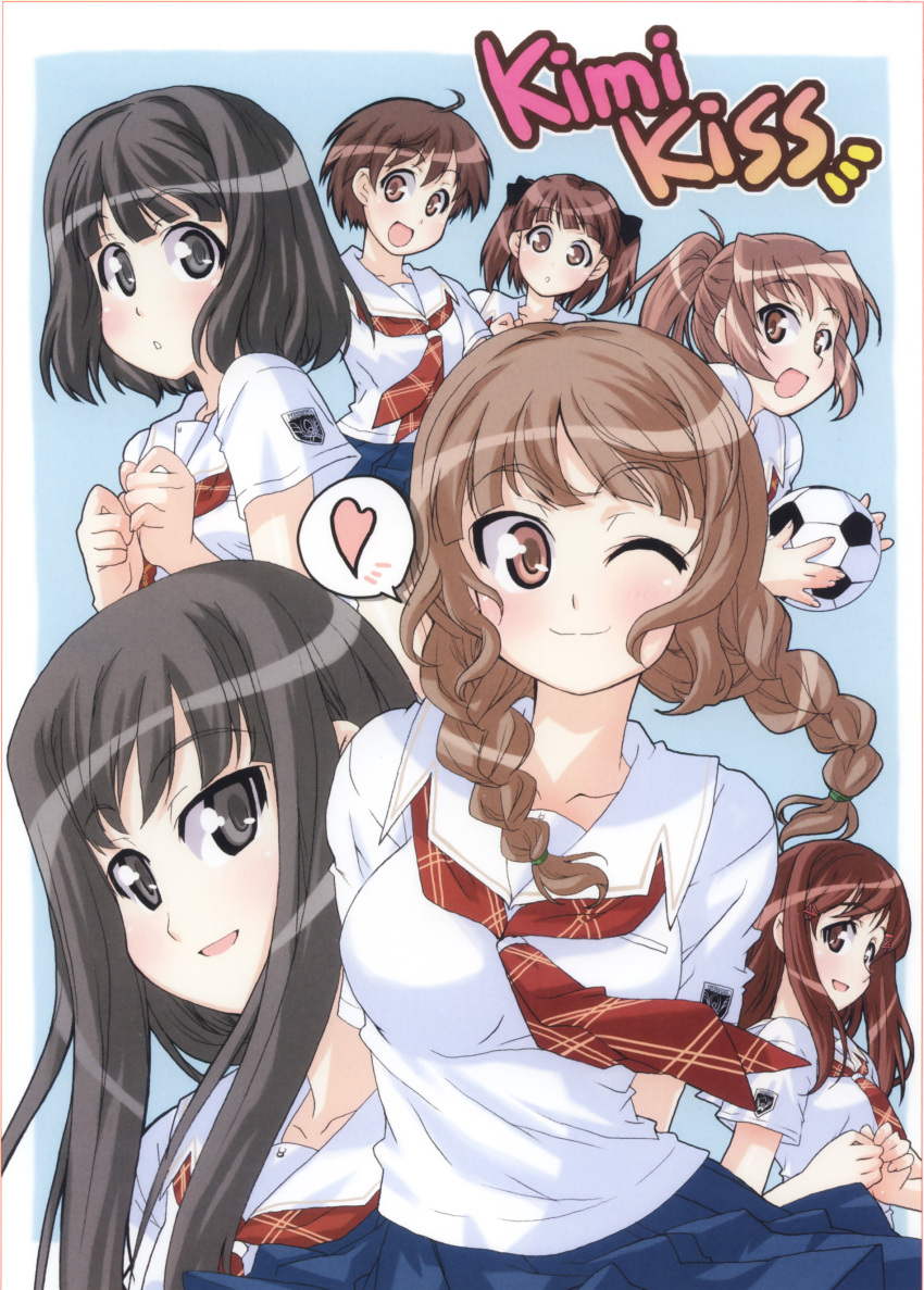 aihara_nana duplicate futami_eriko hoshino_yuumi kimi_kiss mizusawa_mao sakino_asuka satonaka_narumi seifuku shijo_mitsuki tsurugi_yasuyuki