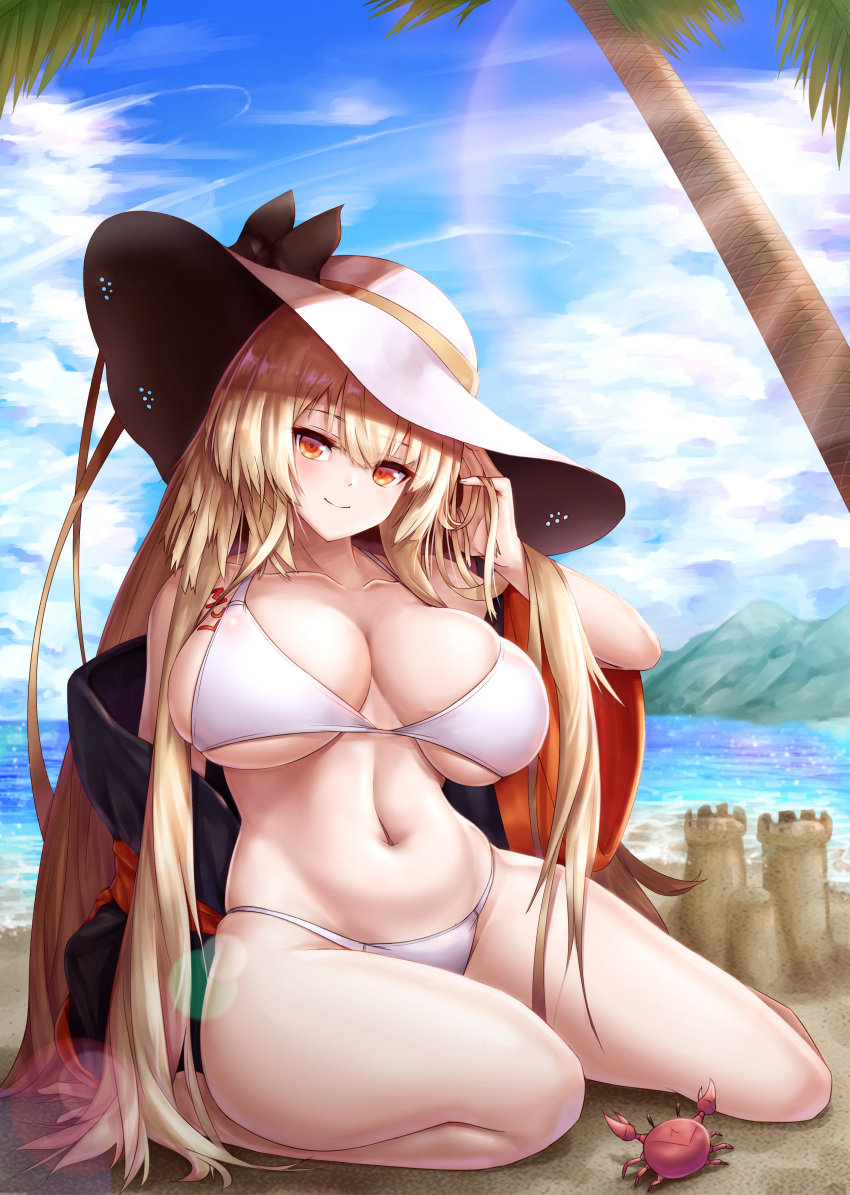 bikini girls_frontline ithaca_m37_(girls_frontline) kkumdol open_shirt swimsuits