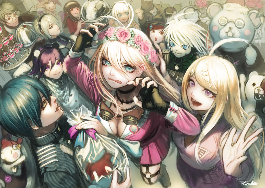 akamatsu_kaede group harukawa_maki iruma_miu monokuma new_dangan-ronpa_v3 ouma_kokichi shinguuji_korekiyo tagme_(artist) yumeno_himiko