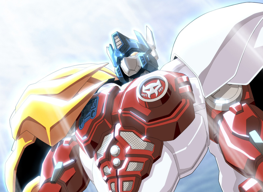 autobot bad_id bad_pixiv_id beast_wars beast_wars_ii highres light_rays lio_convoy mecha no_humans robot science_fiction solo sunbeam sunlight transformers zouni_(xavier)