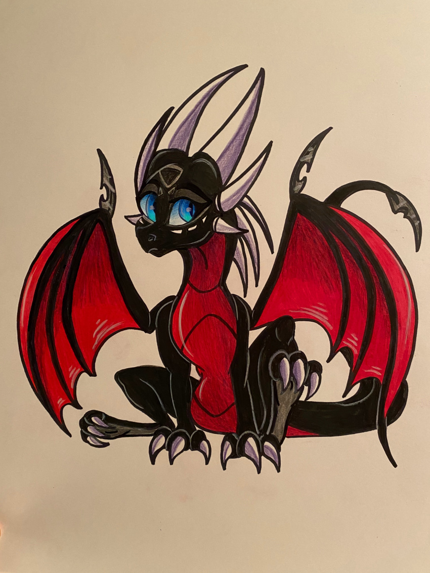 2020 3:4 6_horns activision belly_scales black_body blue_eyes bracelet claws corrupt_cynder countershading cynder digital_media_(artwork) dragon european_mythology female feral furgonomics green_eyes hi_res horn jewelry legend_of_spyro magenta_body magenta_scales membrane_(anatomy) membranous_wings multi_horn multicolored_body mythological_creature mythological_scalie mythology nude plaguedogs123 red_body reptile scales scalie solo spiked_tail spikes spikes_(anatomy) spyro_the_dragon tail traditional_media_(artwork) two_tone_body western_dragon white_horn wing_claws wings