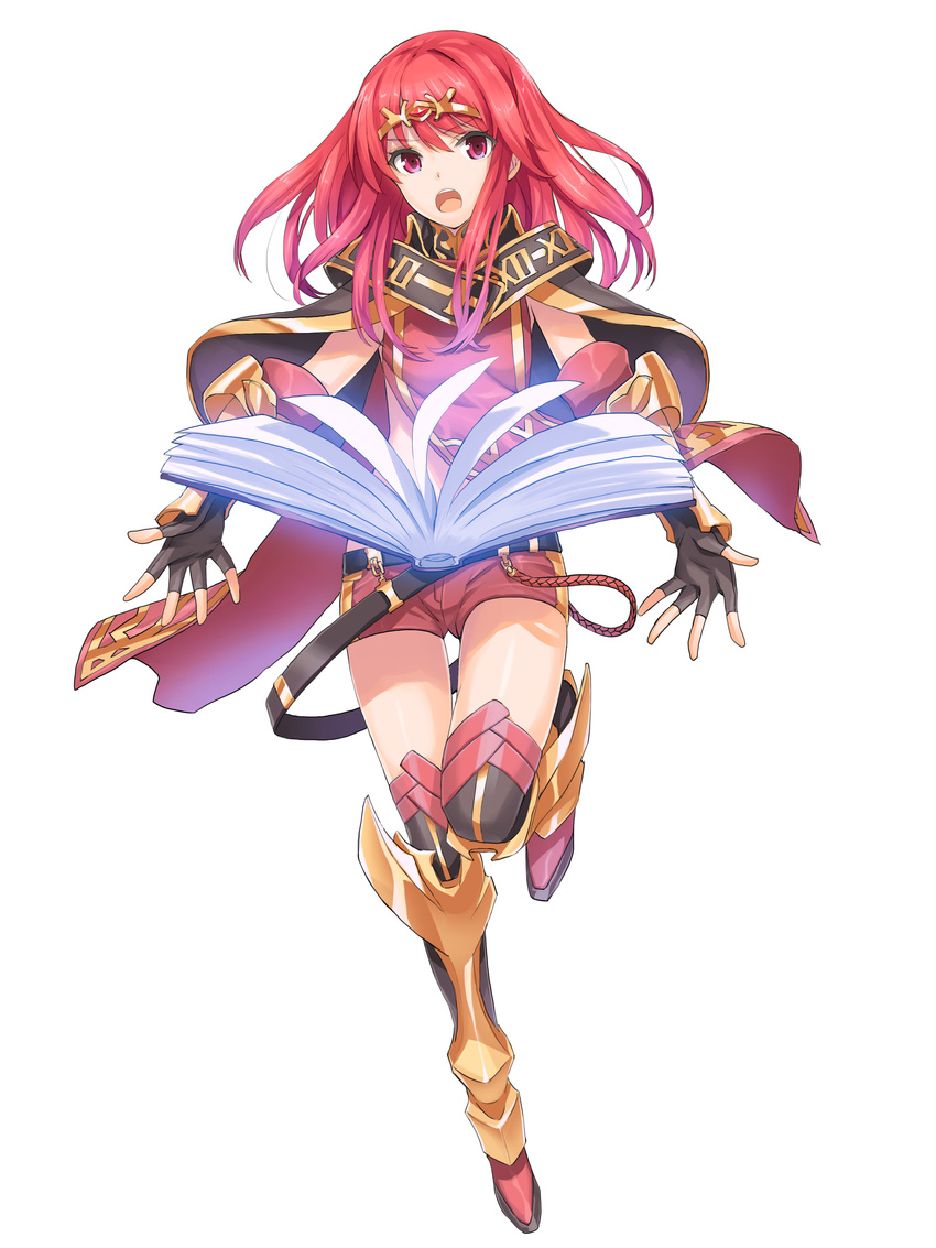 absurdres book cape celica female fingerless_gloves fire_emblem gloves highres long_hair saitom saitou_masatsugu white_background