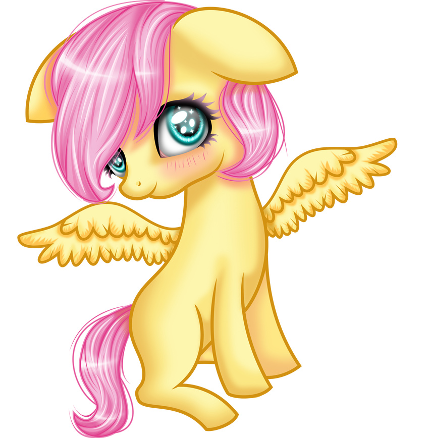 2015 9de-light6 alpha_channel blue_eyes blush equid equine feathered_wings feathers female feral fluttershy_(mlp) friendship_is_magic fur hair hasbro hi_res looking_at_viewer mammal my_little_pony mythological_creature mythological_equine mythology pegasus pink_hair simple_background solo transparent_background wings yellow_body yellow_feathers yellow_fur young