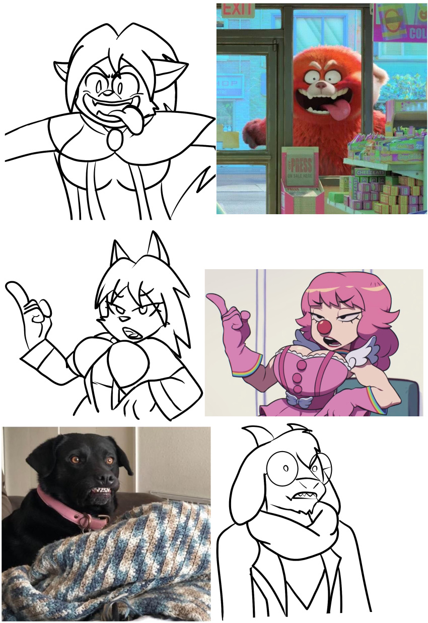 absurd_res ailurid anthro awooga_(meme) big_breasts bovid breasts canid canine canis caprine cleavage clothed clothing darkburst_(artist) deltarune disney dust:_an_elysian_tail dust_(elysian_tail) female frozarcold geiru_toneido goat group hi_res human humor male mammal meilin_lee_(turning_red) meme parody pixar ralsei red_panda rule_63 screencap screencap_edit shocked turning_red undertale_(series) wolf