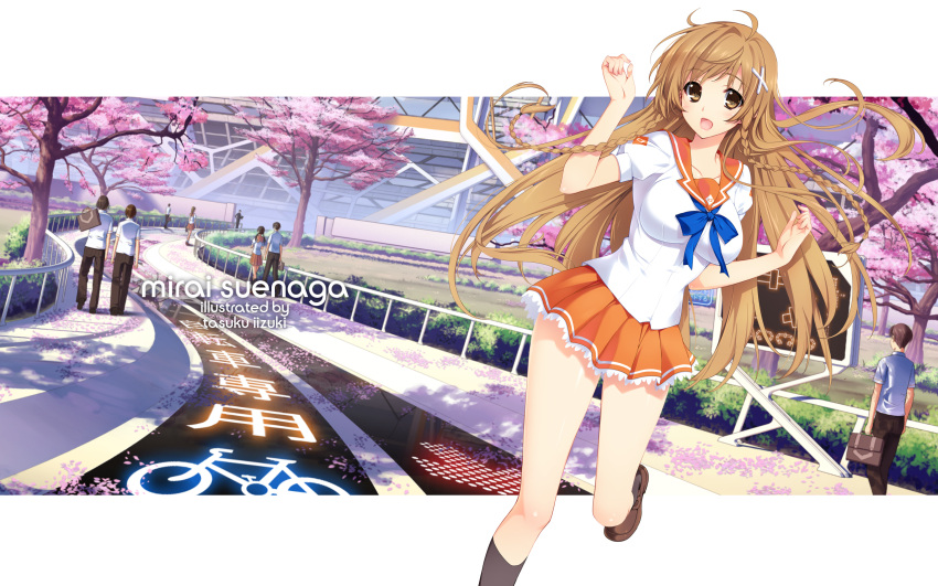 braid breasts danny_choo deletethistag hairclip iizuki_tasuku mirai mirai_suenaga seifuku serafuku thigh_highs twin_braids zettai_ryouiki